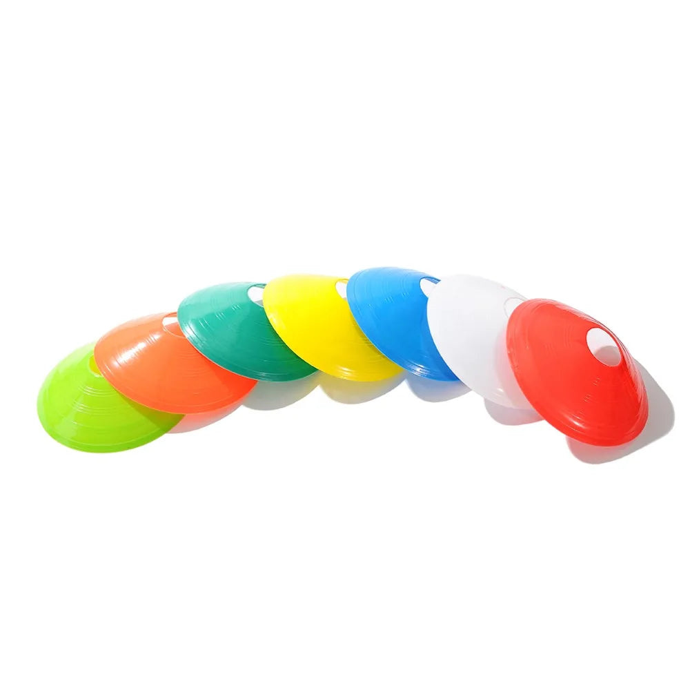 10PCS PVC New Sport Football Soccer Rugby Speed Training Disc Cone Cross Track Space Marker Outdoor Sports Cross Speed Training