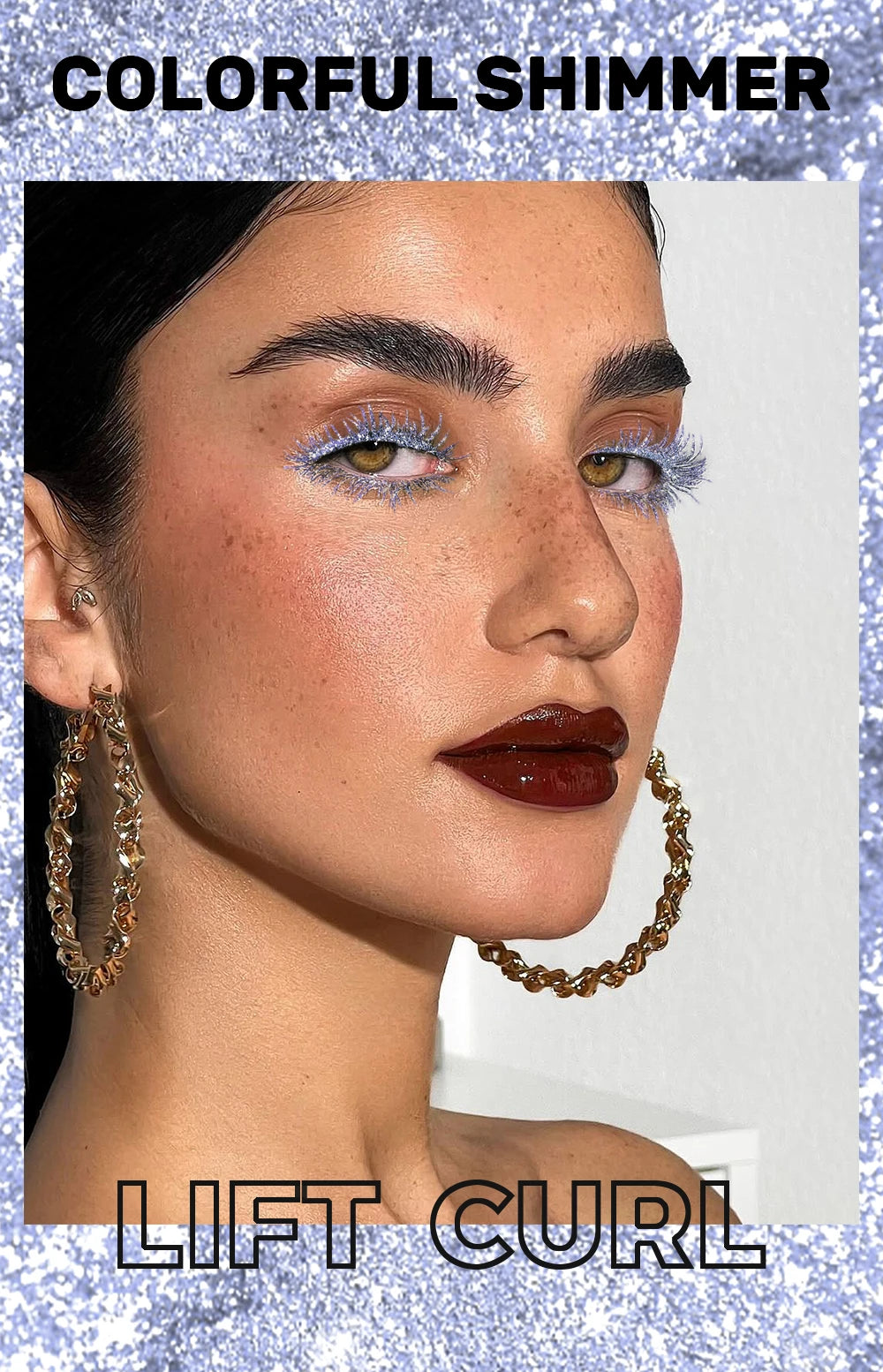 Glitter Diamond Mascara Waterproof Smudge-Proof Volumizing Lengthening Sparkling Snowflake Flake Clump-Free Lasting Party Makeup