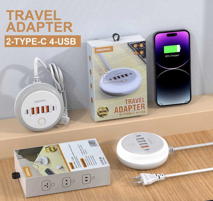 50W USB Mobile Phone Charger Multi Ports Power Strip Socket Type C Fast Charging Wall Charger Wall Adapter For iPhone Xiaomi