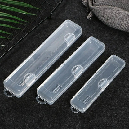 1Pcs Eyebrow Pencil Tableware Chopsticks Makeup Brush Storage Box Transparent Portable Plastic Box Organizer Multifunctional