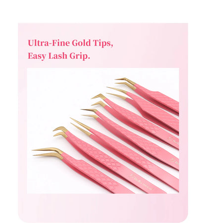 Bella moça Lash Tweezers Stainless Steel Eyelash Nail Tools Accurate Tweezers Nippers Pointed Clip Set Makeup Tools