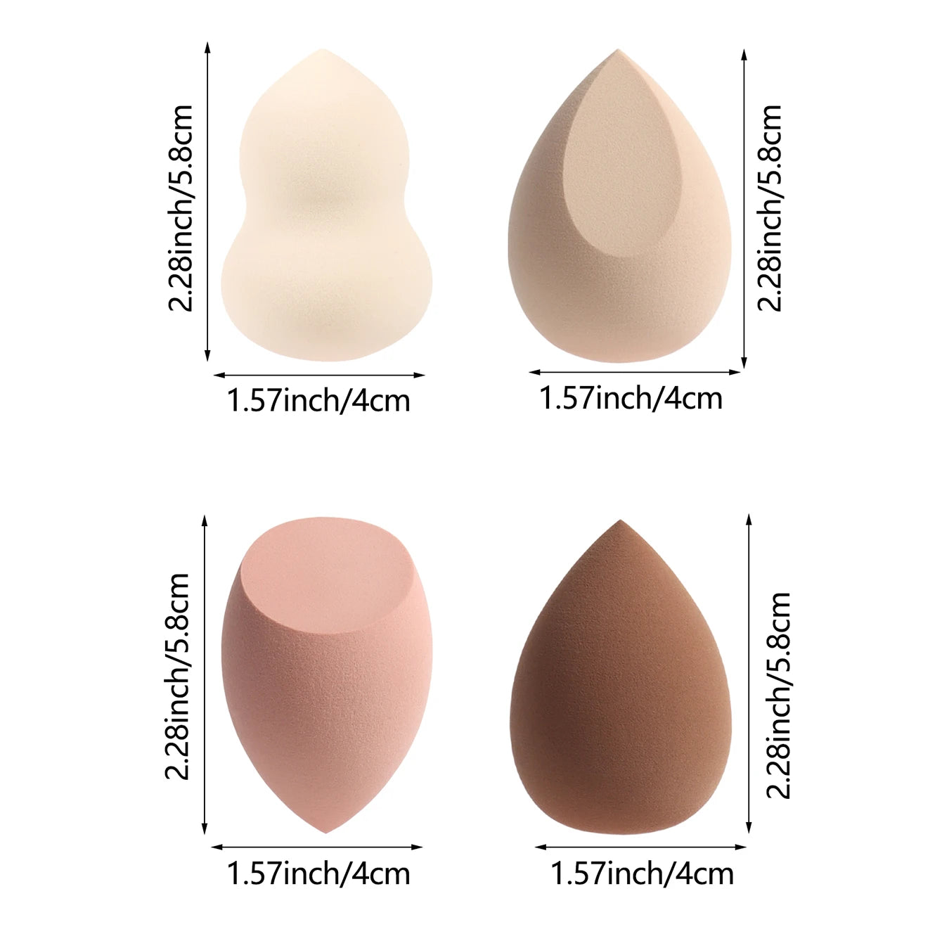 3/8/12/16/24/32/48Pcs Milk Coffee Makeup Sponge, Suitable for Applying and Setting Makeup, Suitable for All Skin Types