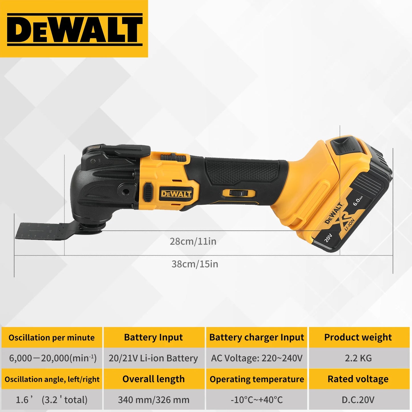 DEWALT Multi Tool 20V Battery Electric Saw Trimmer Oscillating Tool For Cutting Scraping Sanding Power Tool
