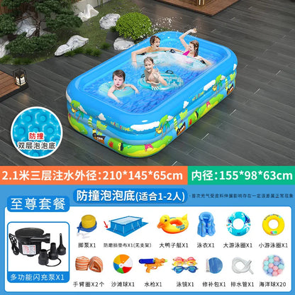 Large Foldable Inflatable Swimming Pool for Kids Adults Baby Family Indoor Outdoor Backyard Thickened Durable Summer Fun Pool