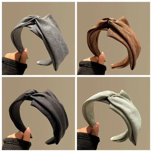 Korean Style Knit Headband Soft Knitting Cotton Makeup Hair Hoop Crumpled Texture Wide Bezel Ladies Hair Accessories