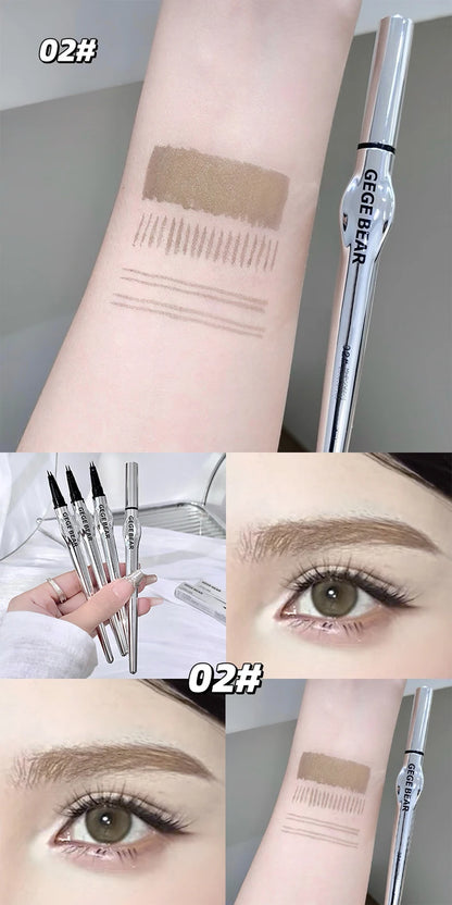 Two-Prong Eyebrow Pen For Women Gege Bear Long-lasting Natural Strokes Waterproof Anti-Sweat Non-smudged All-Day Wear Eye Makeup