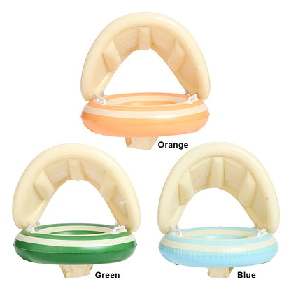 Baby Swimming Ring Inflatable Swim Ring with Detachable Sunshade Toddlers Pool Float Beach Water  for Summer Pool Party