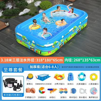 Large Foldable Inflatable Swimming Pool for Kids Adults Baby Family Indoor Outdoor Backyard Thickened Durable Summer Fun Pool