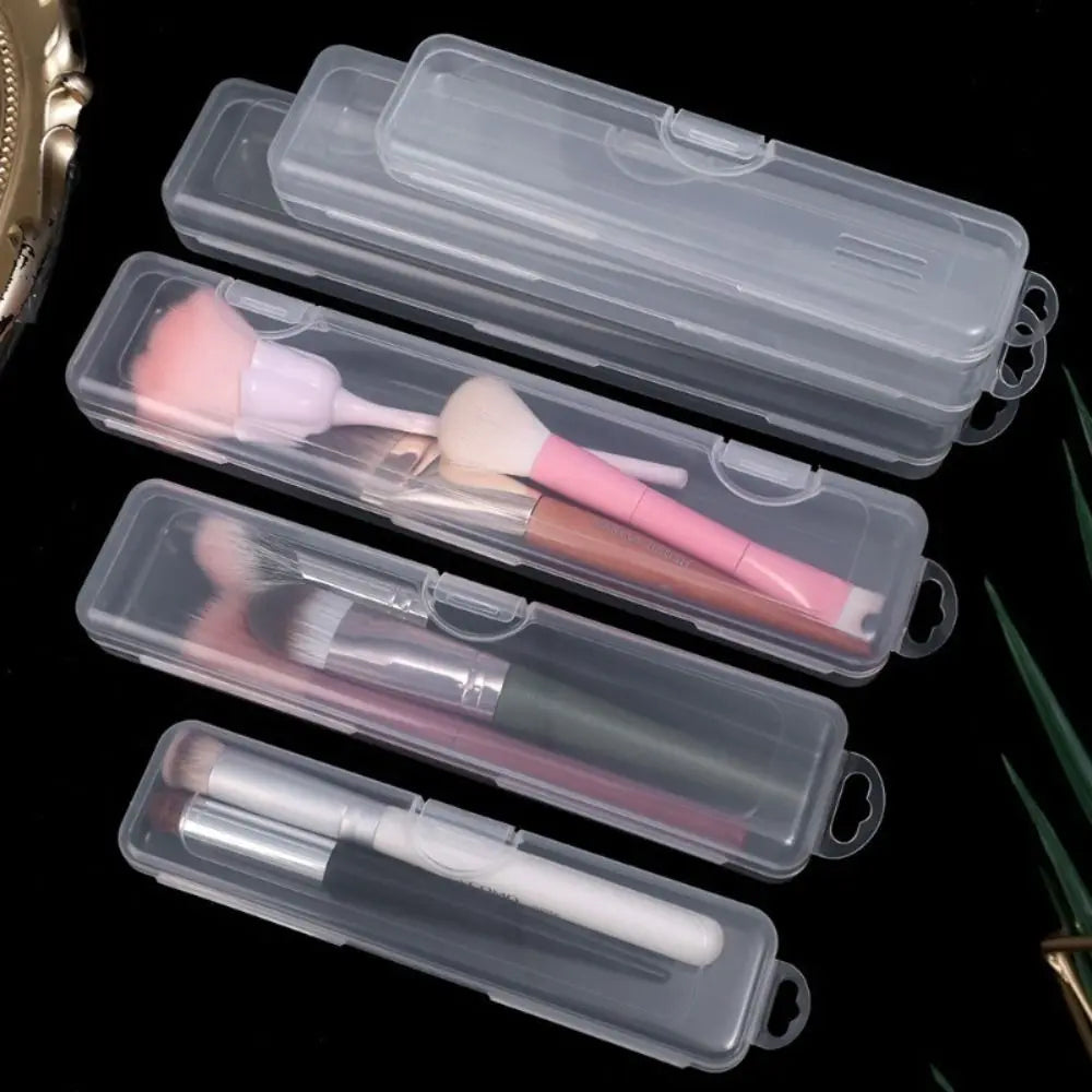 1Pcs Eyebrow Pencil Tableware Chopsticks Makeup Brush Storage Box Transparent Portable Plastic Box Organizer Multifunctional