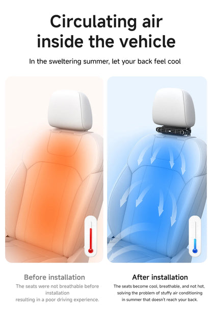 Car Backseat Cooling Fan Wide-angle Airflow High Air Volume Car Cooler USB Powered Summer Essential AirCirculator Fast Delivery