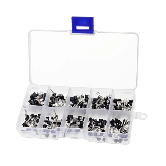 200PCS Transistor Assortment KIT 2N2222 2N2907 2N3904 2N3906 S8050 S8550 A1015 C1815 BC337 BC327 10Value x 20pcs Transistors Box