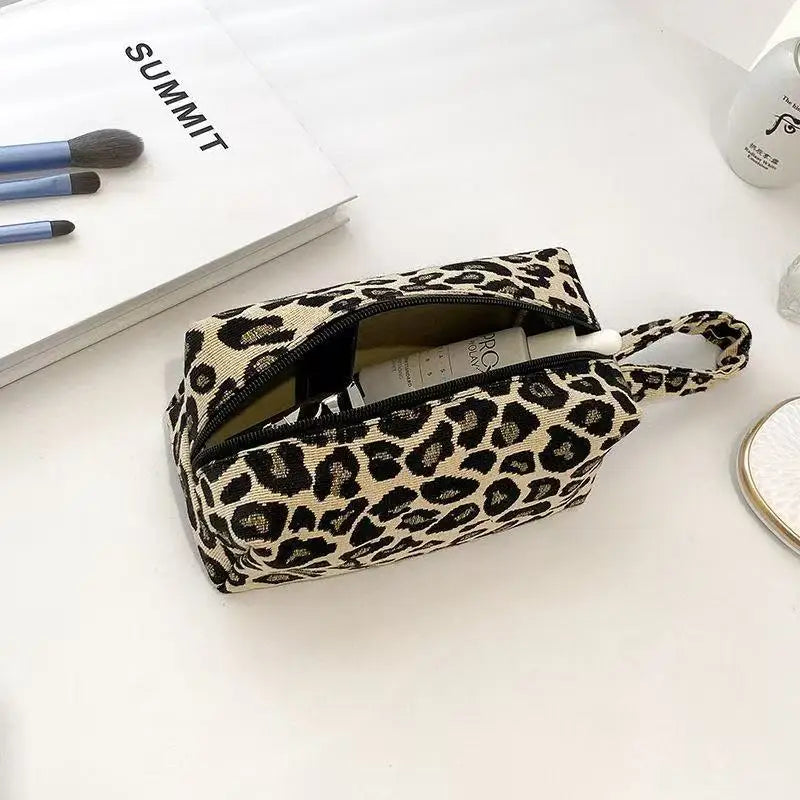Leopard Print Makeup Bags Pillow Pen Bag High Quality WOMEN'S Large Capacity Pillow Bag Portable Storage Handbag Free Shipping
