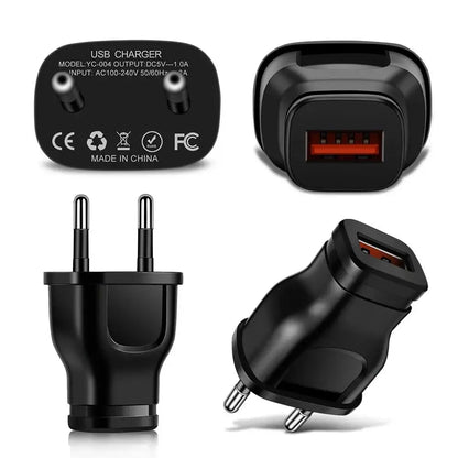 Mobile Phone Chargers AC 5V 1A USB Charger Mini Power Adapter Travel Wall Charger US EU Plug For iPhone Huawei Realme Redmi OPPO