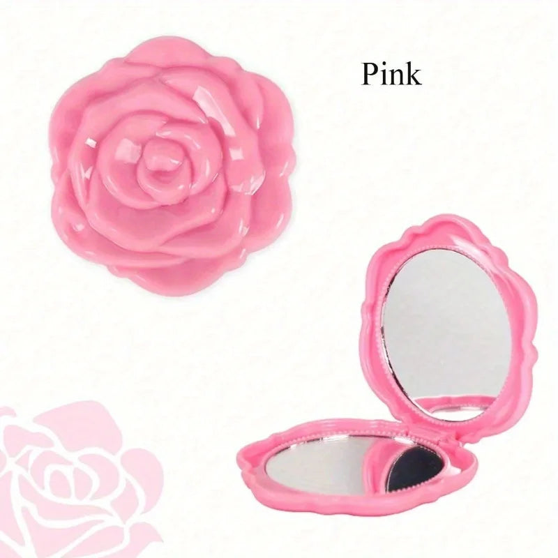Portable and foldable rose flower makeup mirror,wedding party gifts,stylish mirrors for both women and girls.