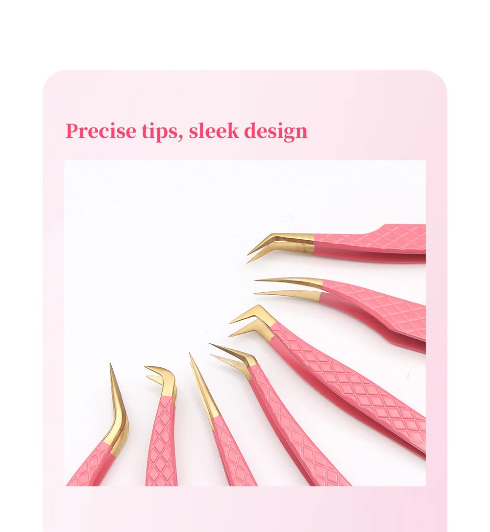 Bella moça Lash Tweezers Stainless Steel Eyelash Nail Tools Accurate Tweezers Nippers Pointed Clip Set Makeup Tools