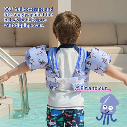 Swim Vest for Kids, Toddler Pool Floaties, Children Swimming Vest with Adjustable Strap, Swim Jacket Water Wing Arm Float Beach
