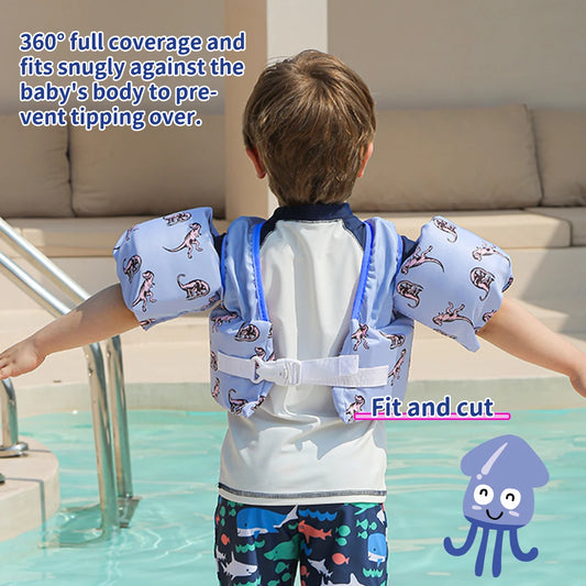 Swim Vest for Kids, Toddler Pool Floaties, Children Swimming Vest with Adjustable Strap, Swim Jacket Water Wing Arm Float Beach