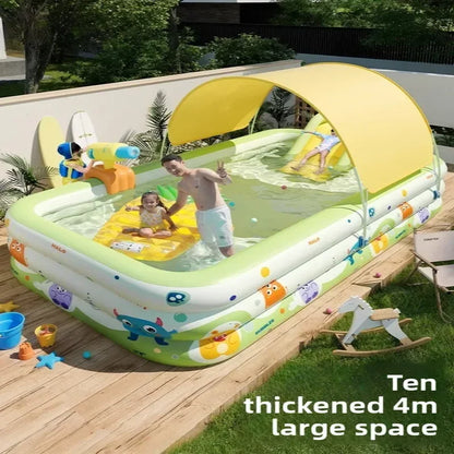 Kids Baby Inflatable Swimming Pool, 3 Layers Thickened 1.5m Large Pool for Indoor Outdoor Household Play
