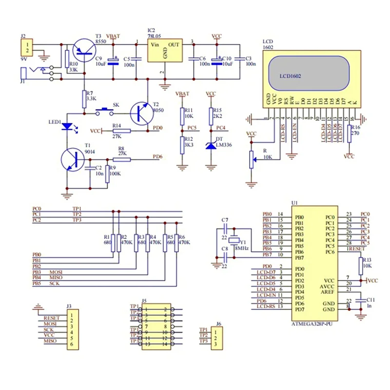 Transistor Tester DIY Kit Can Replace A Multimeter For Electronic Measurements Such As Resistance And Inductance-AT64