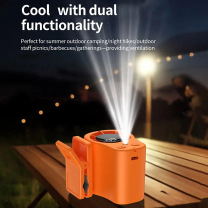 Summer Semiconductor Cooling Car Fan with LED Display USB Rechargeable Clip Portable Desk Fans 360 Rotation For Camping