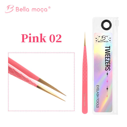 Bella moça Lash Tweezers Stainless Steel Eyelash Nail Tools Accurate Tweezers Nippers Pointed Clip Set Makeup Tools