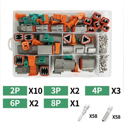 Boxed Deutsch Type DT Connector Kit Waterproof Wire DT Series Connector Set Box DT06/DT04 2/3/4/6/8/12 Pins Sealed Plug