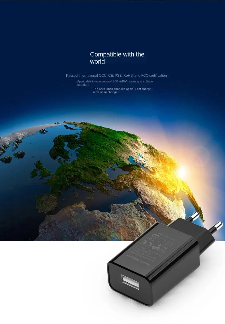 EU plug 5V 2A Single USB Universal Mobile Phone Chargers Travel Power Charger Adapter GS/CE Charger for Samsung iphone Xiaomi