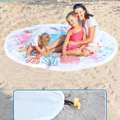 Waterproof Beach Baby Pool Kiddie Pool for Toddlers Beach Blanket Paddling Pool-Beach Summer Outdoor Water Play Toy for Kids