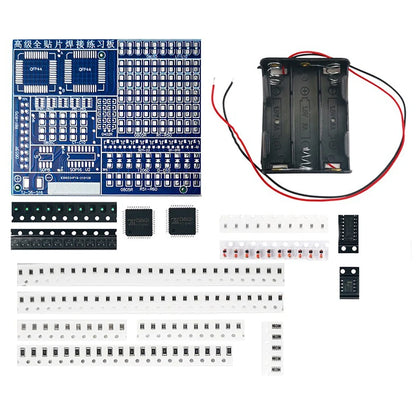 SMD/SMT Components Soldering Practice Board Electronic Project Kits DIY Soldering Kit Skill Training Board Led Transistor SMD