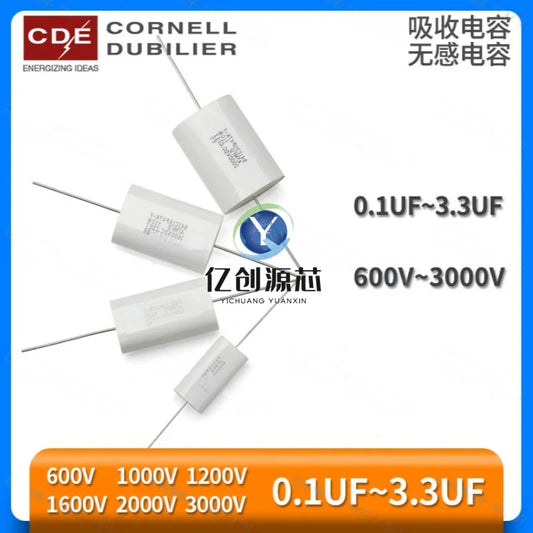 Original absorption capacitors CDE 0.47UF, 0.68UF, 1.0UF, 1.5UF, 600V, 1200V, 1600V, 2000V, 3000V, non-inductive capacitors