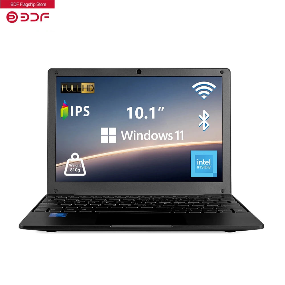 Windows11 Laptop 10.1inch Notebook Computer Learning Laptop Netbook for Kids Men Women (8GB/128GB)