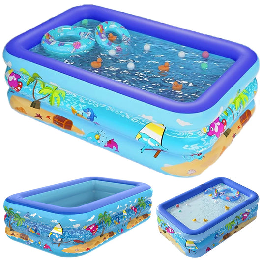 Inflatable Swimming Pool Large Family Pool Thicken Rectangle Framed Children Swimming Pool Summer Outdoor Pool Baby Bathtub Toys