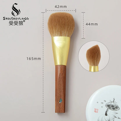 Soft Saibikoho Goat Hair Makeup Brush 1PC Shoushoulang High-end Hand Crafted Blush Contour Brush Rosewood Handle Makeup Brush