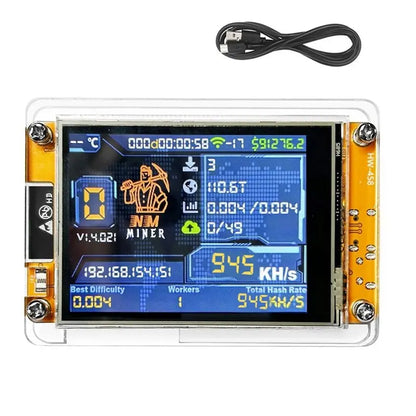 A69E6X Nmminer Nerdminer+Case 945KH/S Harshrate 2.8 Inch Smart Display Bitcoin Crypto Solo Lottery Miner Upgraded Nerdminer