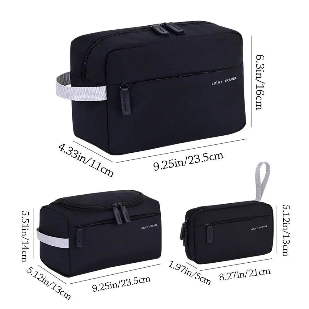 3-in-1 Travel Toiletry Bag Oxford Cloth Lightweight Waterproof Shaving Bag Handheld Makeup Bag Makeup Organizer Business