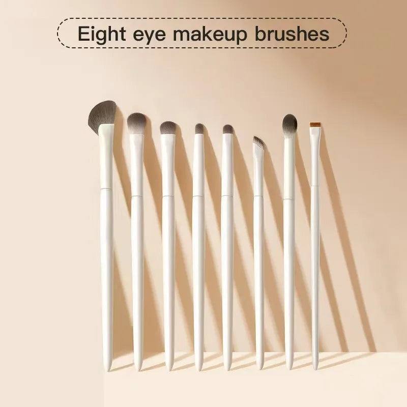 5/8/10pcs Natural Eye Makeup Brushes Set Detail Eyeshadow Brush Makeup Brush Kit White Ultra Soft Eyeshadow Eyeliner Makeup Tool