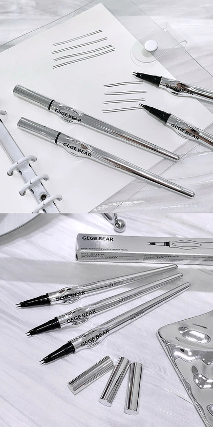 Two-Prong Eyebrow Pen For Women Gege Bear Long-lasting Natural Strokes Waterproof Anti-Sweat Non-smudged All-Day Wear Eye Makeup