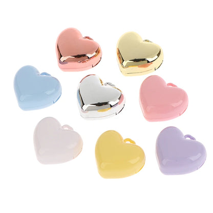 1Pcs Heart Shape Blush Empty Compact with Mirror, Keychain DIY Refillable Powder Case for Makeup