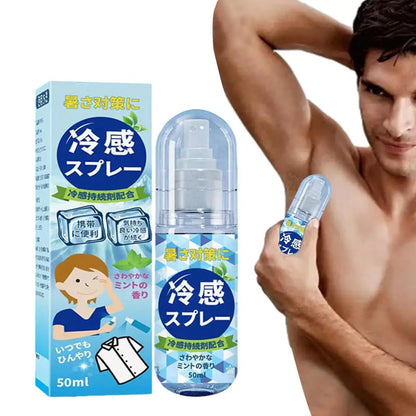 Portable 50ML Summer Cool Spray Peppermint Hydrating Summer Cooling Spray Longlasting Hydrating Cool Spray Instant Cooling Spray