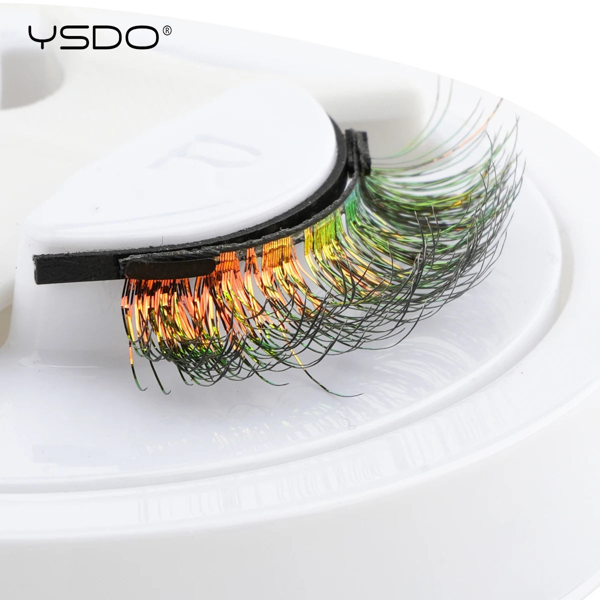 YSDO Colored Magnetic Eyelashes Natural Faux 3D Mink Lashes Reusable Makeup Party Cosplay Shiny Colorful Magnet False Lashes