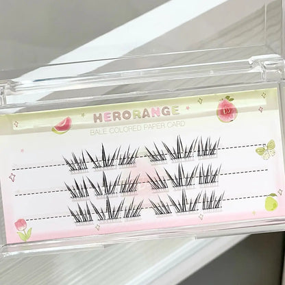 DIY Cluster Punk Silver Black Self-adhesive Glue Free False Eyelashes Segmented Thin Stems Halloween Makeup Girl Lashe Extension