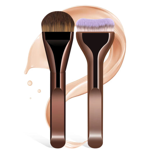 MAANGE 2pcs Foundation Makeup Brushes Set Ultra Thin Top Mask Brush For Liquid Cream Cosmetics Blending Beauty Tool Premium Gift