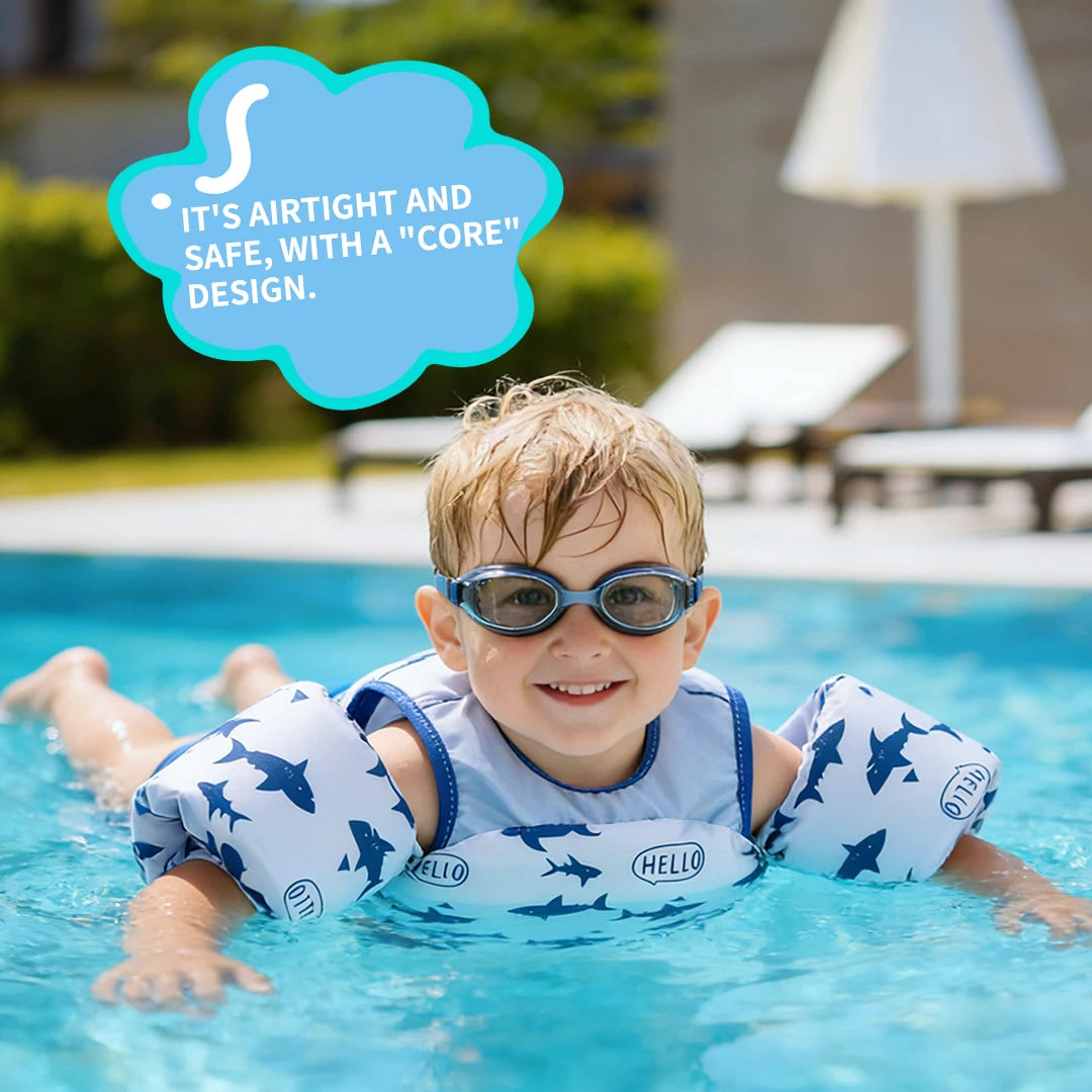 Swim Vest for Kids, Toddler Pool Floaties, Children Swimming Vest with Adjustable Strap, Swim Jacket Water Wing Arm Float Beach