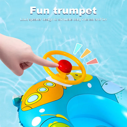 Children Inflatable Swimming Ring with Seat Baby Swimming Float Swimming Pool Toys Swim Tubes Rings for Kids Outdoor Pool Toys