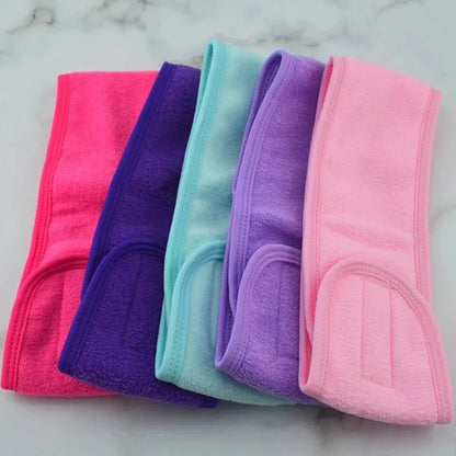 Fashion Women Wide Hairband Adjustable Makeup Wash Face Toweling Hair Wrap Headbands Face Washing Yoga Hair Make Up Accessories