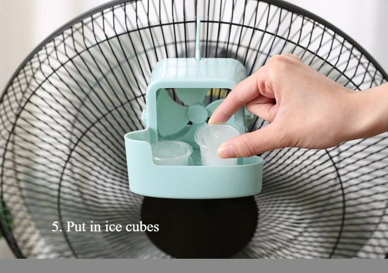 Hot Weather Fan Cooler Add Ice Cool Floor Fans Blow Cold Wind Household Hanging Ice Cooling Device Summer Small Air Conditioner