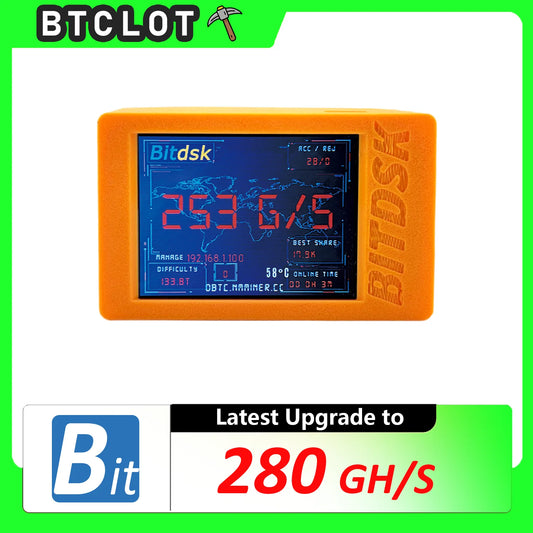 New 2026 Latest Bitdsk U1 280Gh/s Bitcoin Miner BM1397 Asic Chip nerdminer Home Mining  BTC Cryptos Miner device Solo Lottery
