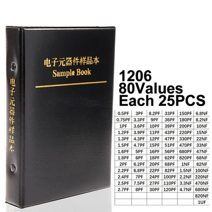 Transistor triode KitCapacitors Kit SMD Capacitor Sample Book 0201 0402 0603 0805 1206 Assortment Pack DIY(50Value/80Value ect.)