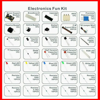 Electronic Components Electrolytic Capacitor Resistor, LED 830 Hole Breadboard Kit, UNO R Component Pack, Beginner Start