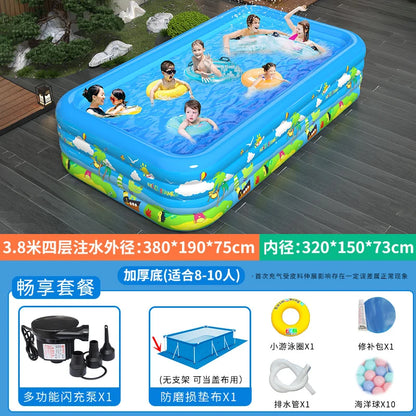 Large Foldable Inflatable Swimming Pool for Kids Adults Baby Family Indoor Outdoor Backyard Thickened Durable Summer Fun Pool